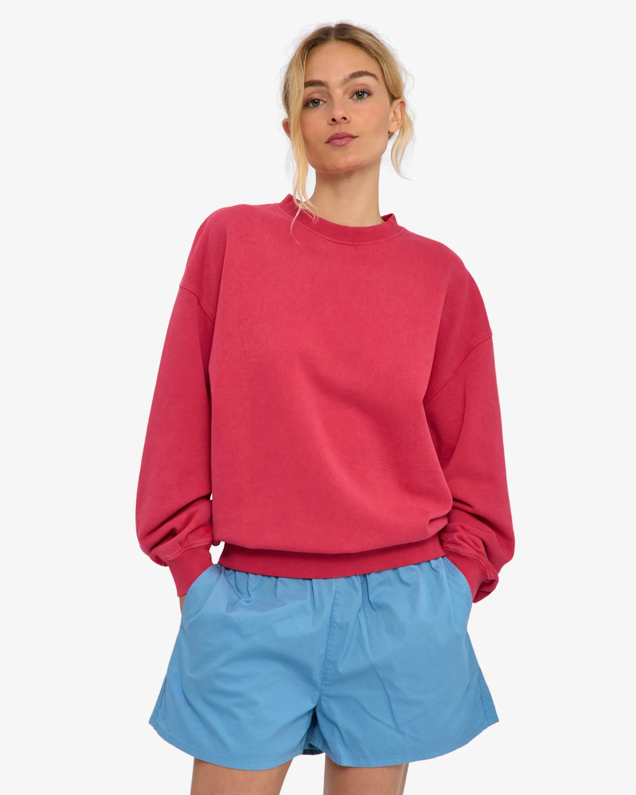 Organic Oversized Crew - Faded Red
