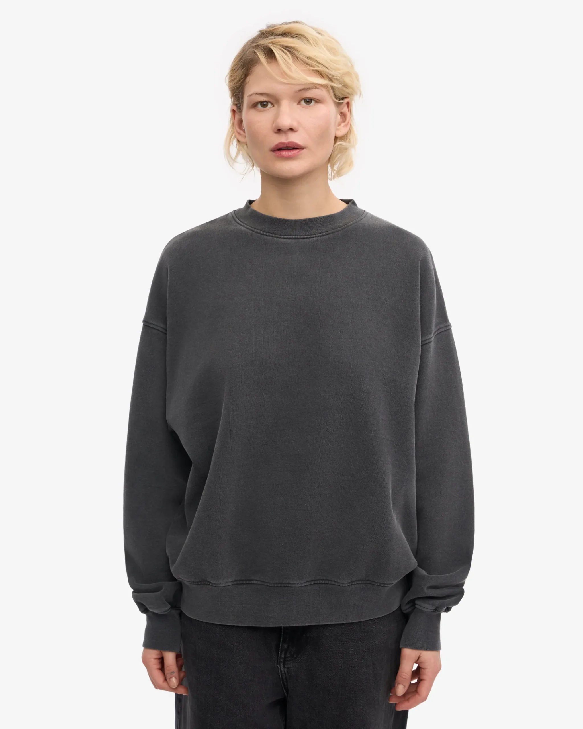 Organic Oversized Crew - Faded Black