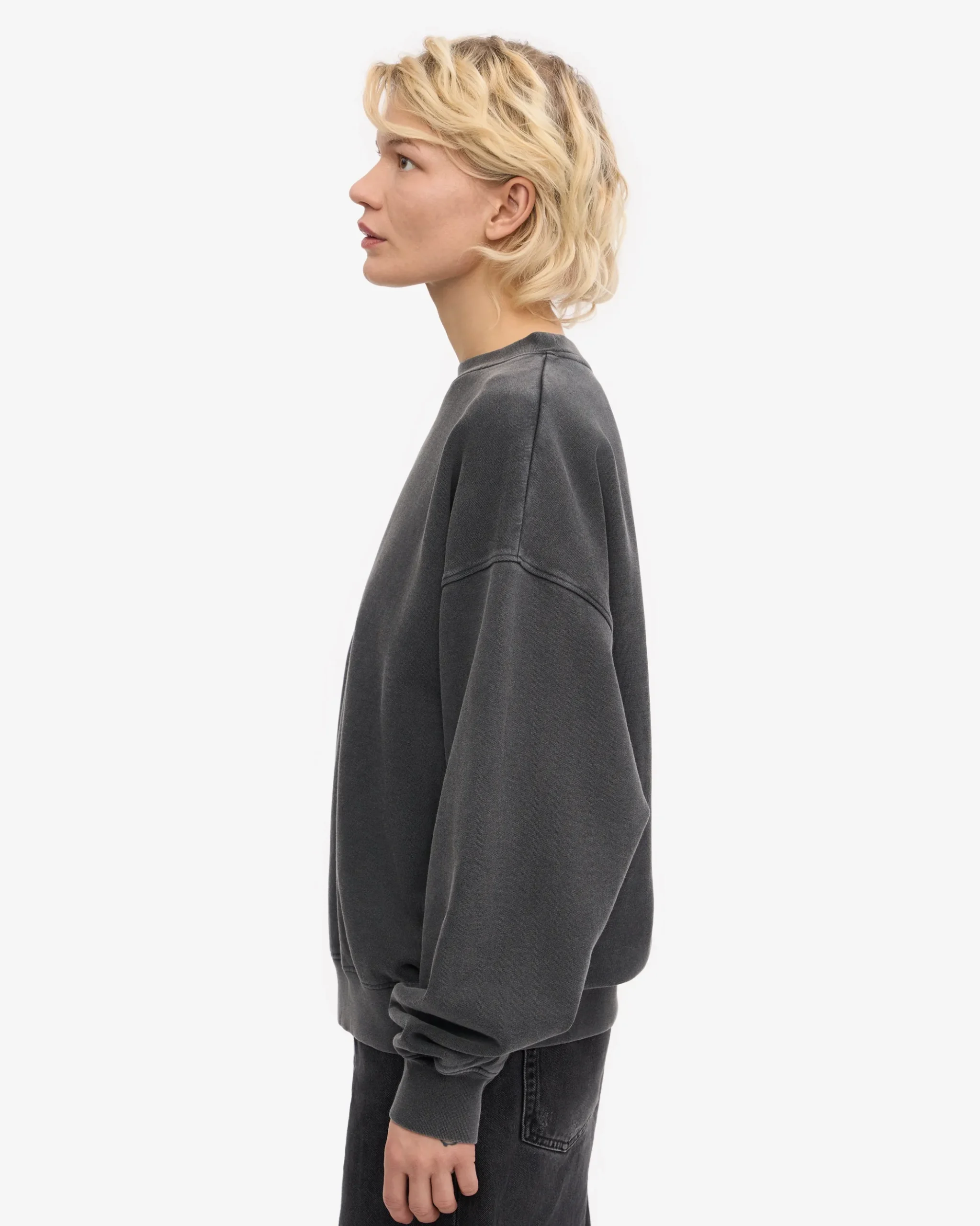 Organic Oversized Crew - Faded Black