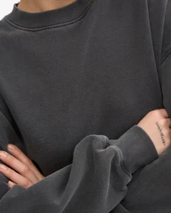 Organic Oversized Crew - Faded Black