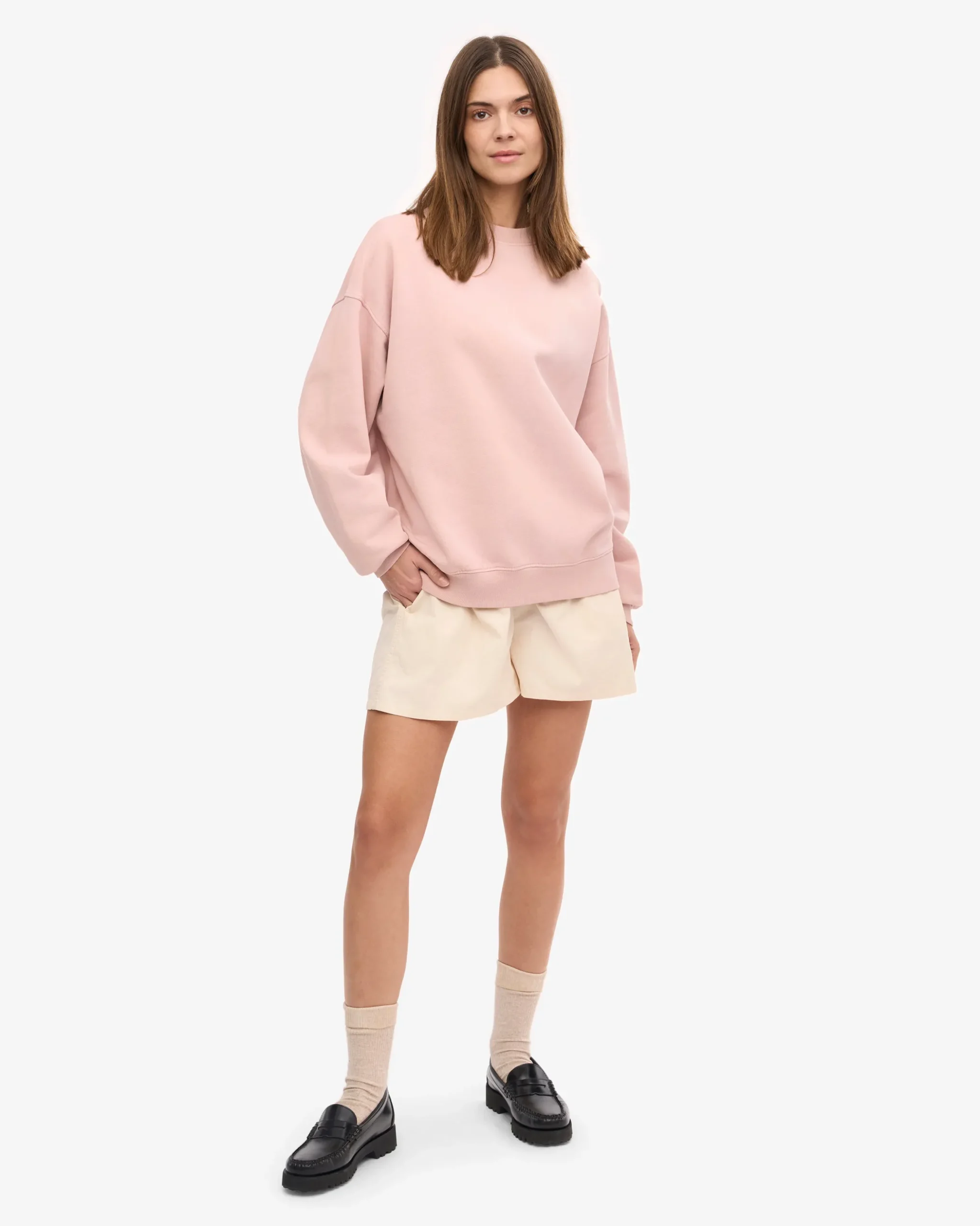 Organic Oversized Crew - Faded Pink