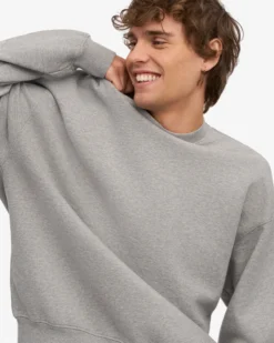 Organic Oversized Crew - Heather Grey