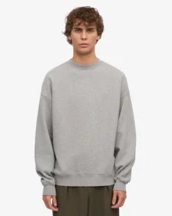 Organic Oversized Crew - Heather Grey