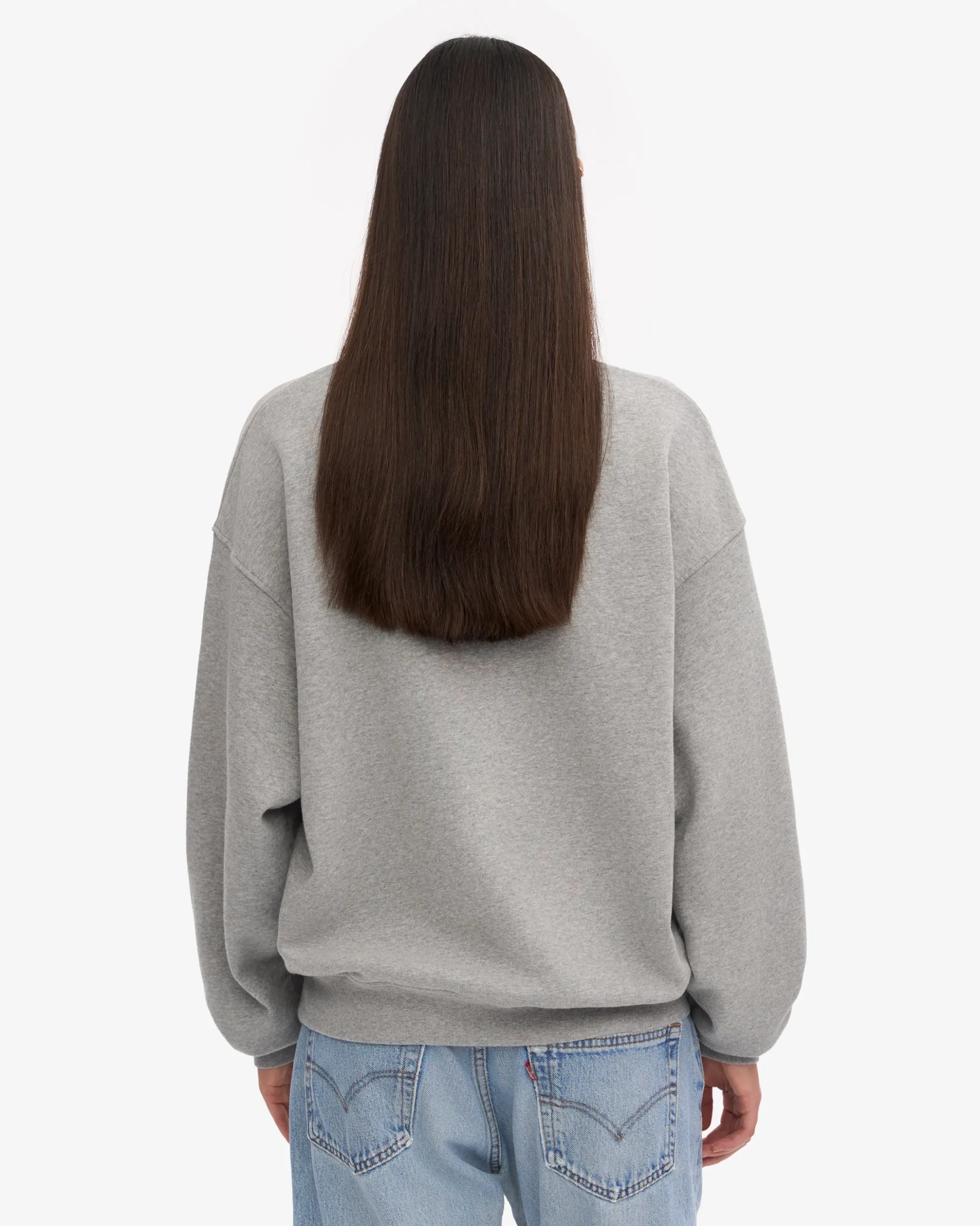Organic Oversized Crew - Heather Grey