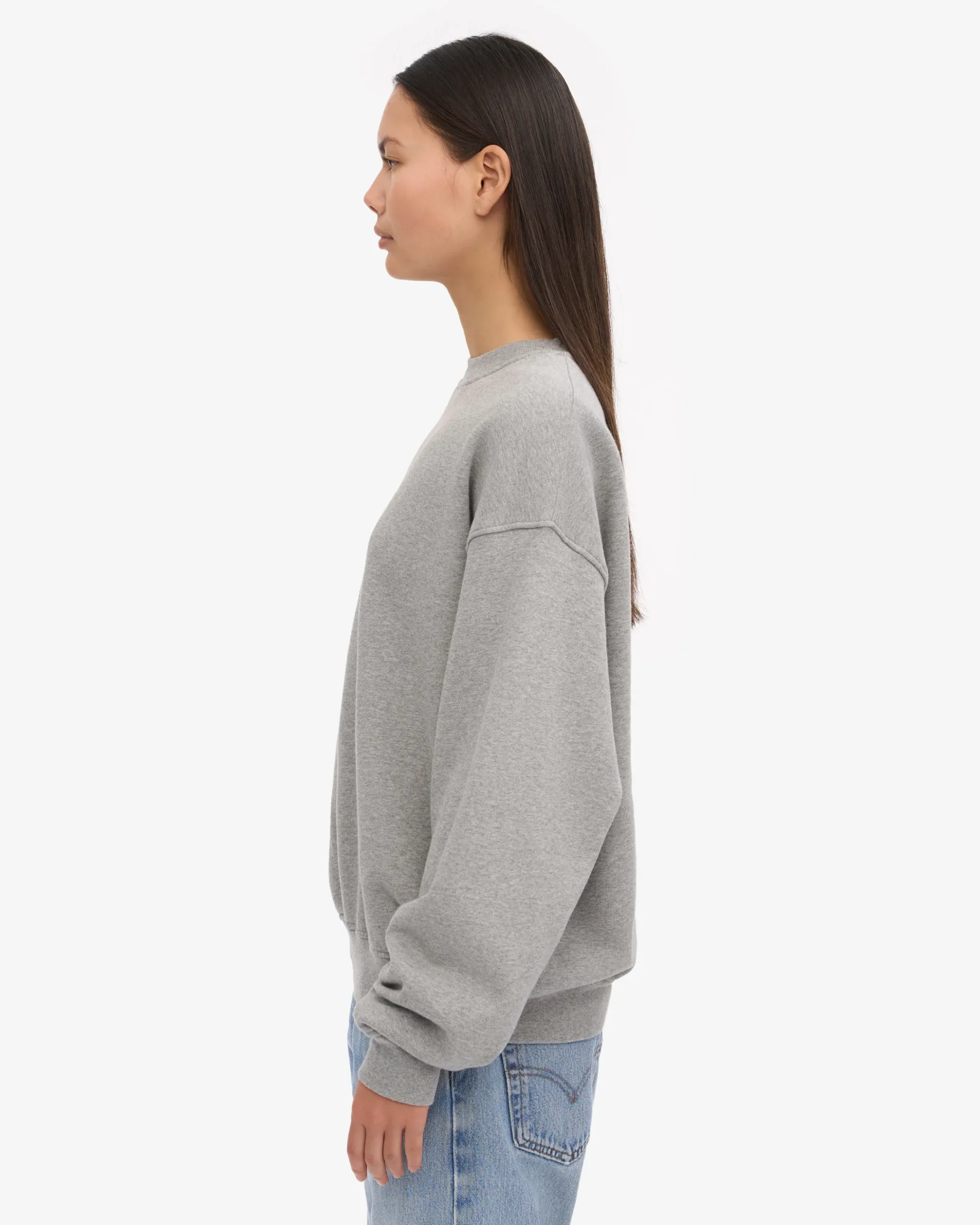 Organic Oversized Crew - Heather Grey