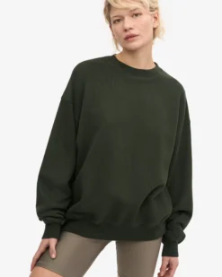 Organic Oversized Crew - Hunter Green