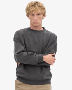 Organic Oversized Crew - Lava Grey