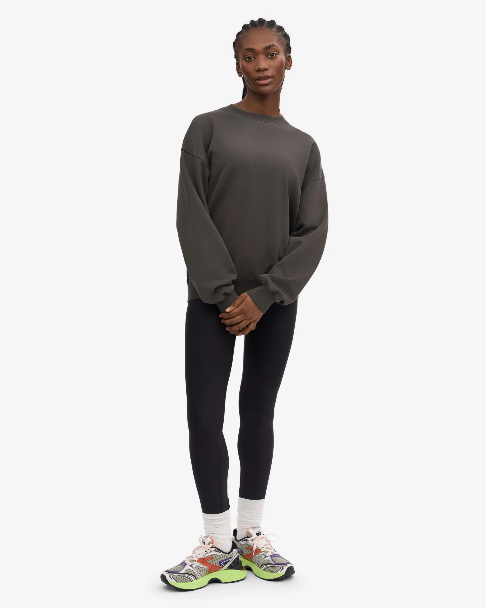Organic Oversized Crew - Lava Grey