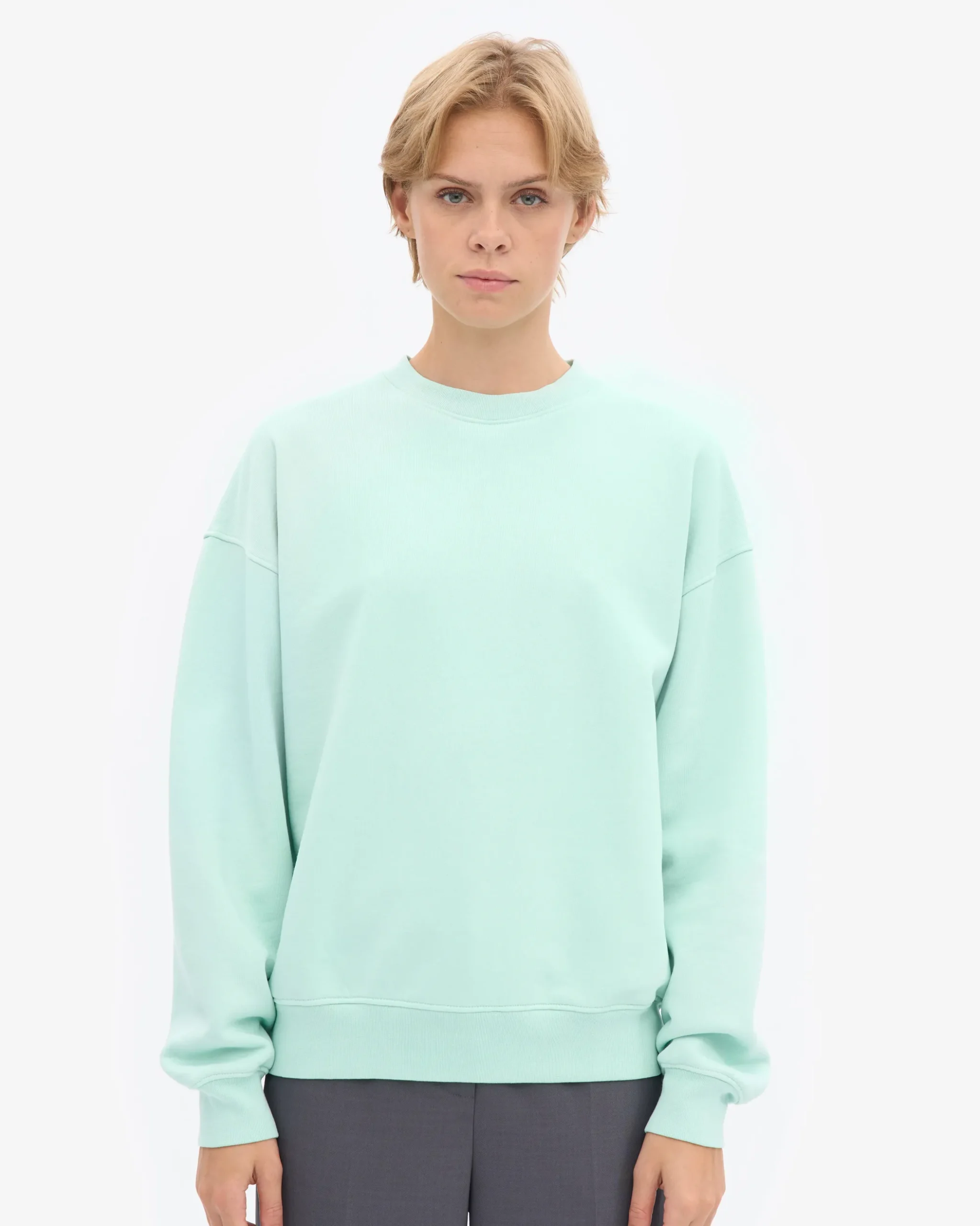 Organic Oversized Crew - Light Aqua
