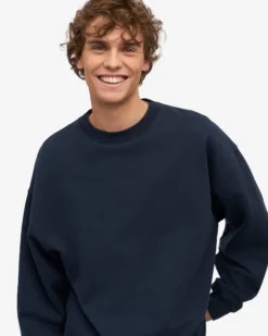 Organic Oversized Crew - Navy Blue