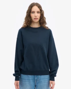 Organic Oversized Crew - Navy Blue