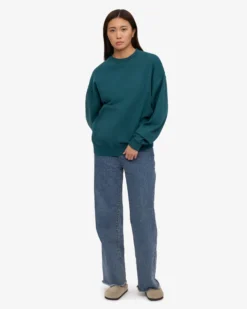 Organic Oversized Crew - Ocean Green