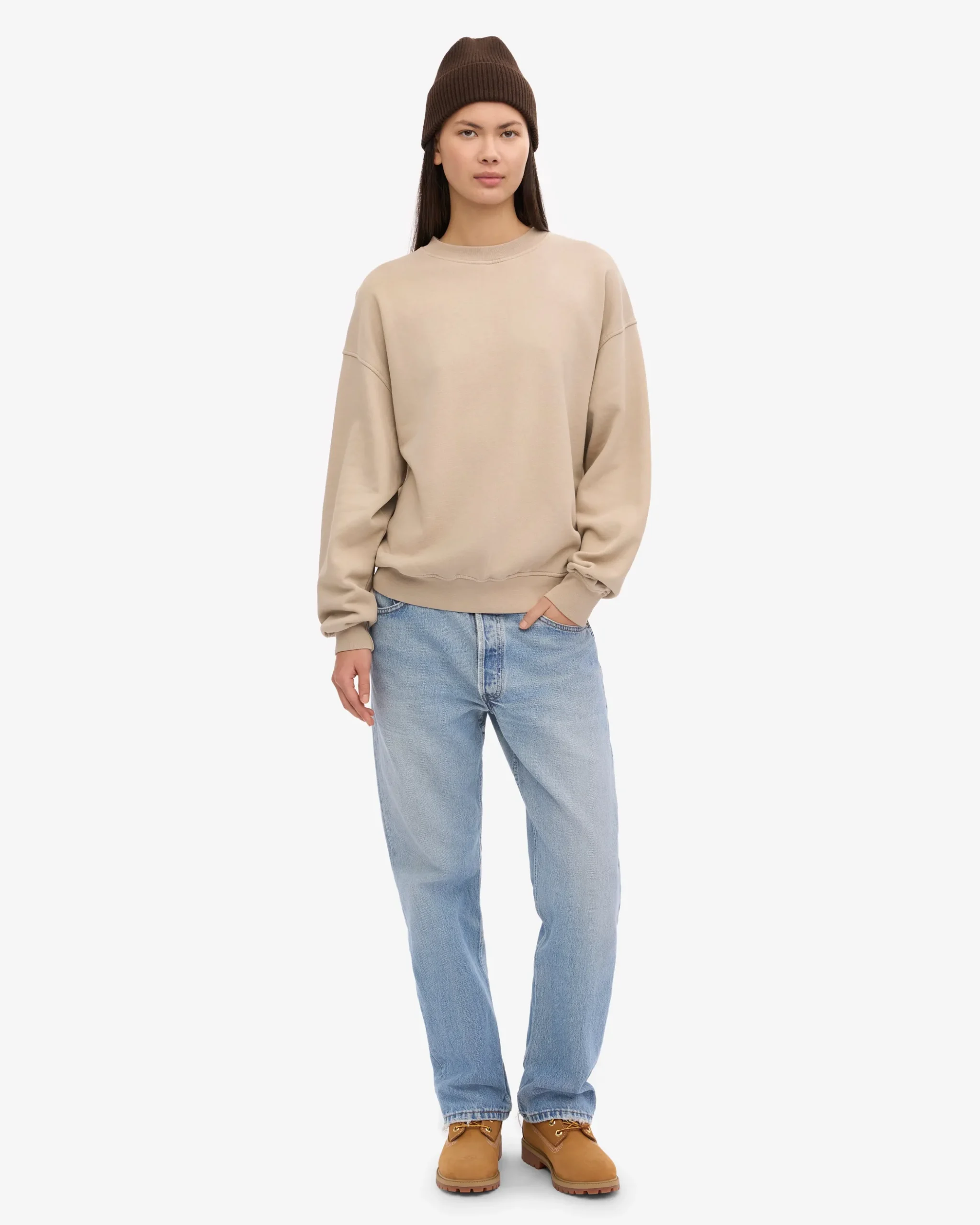 Organic Oversized Crew - Oyster Grey