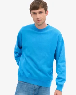 Organic Oversized Crew - Pacific Blue