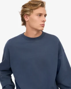 Organic Oversized Crew - Petrol Blue