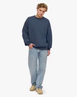 Organic Oversized Crew - Petrol Blue