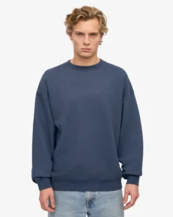 Organic Oversized Crew - Petrol Blue