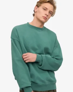 Organic Oversized Crew - Pine Green