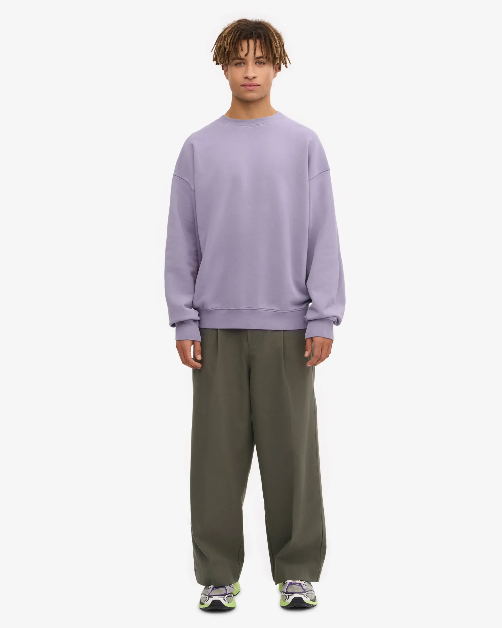 Organic Oversized Crew - Purple Jade