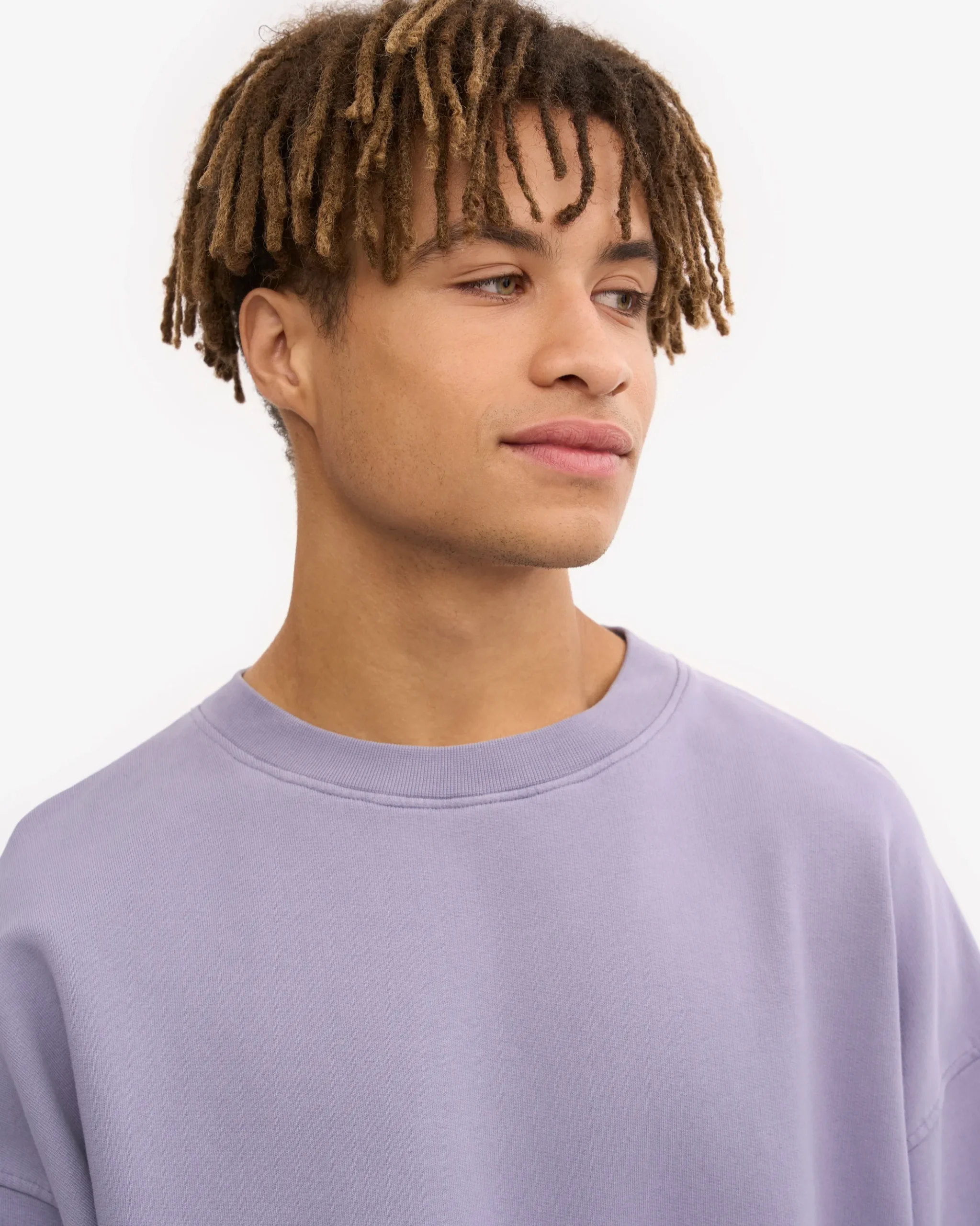 Organic Oversized Crew - Purple Jade