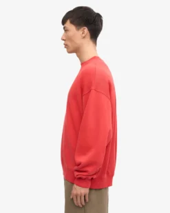 Organic Oversized Crew - Red Tangerine