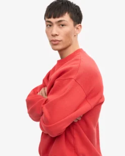 Organic Oversized Crew - Red Tangerine