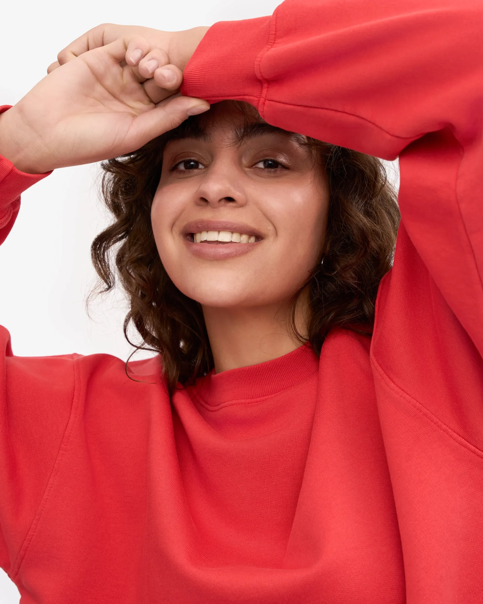 Organic Oversized Crew - Red Tangerine