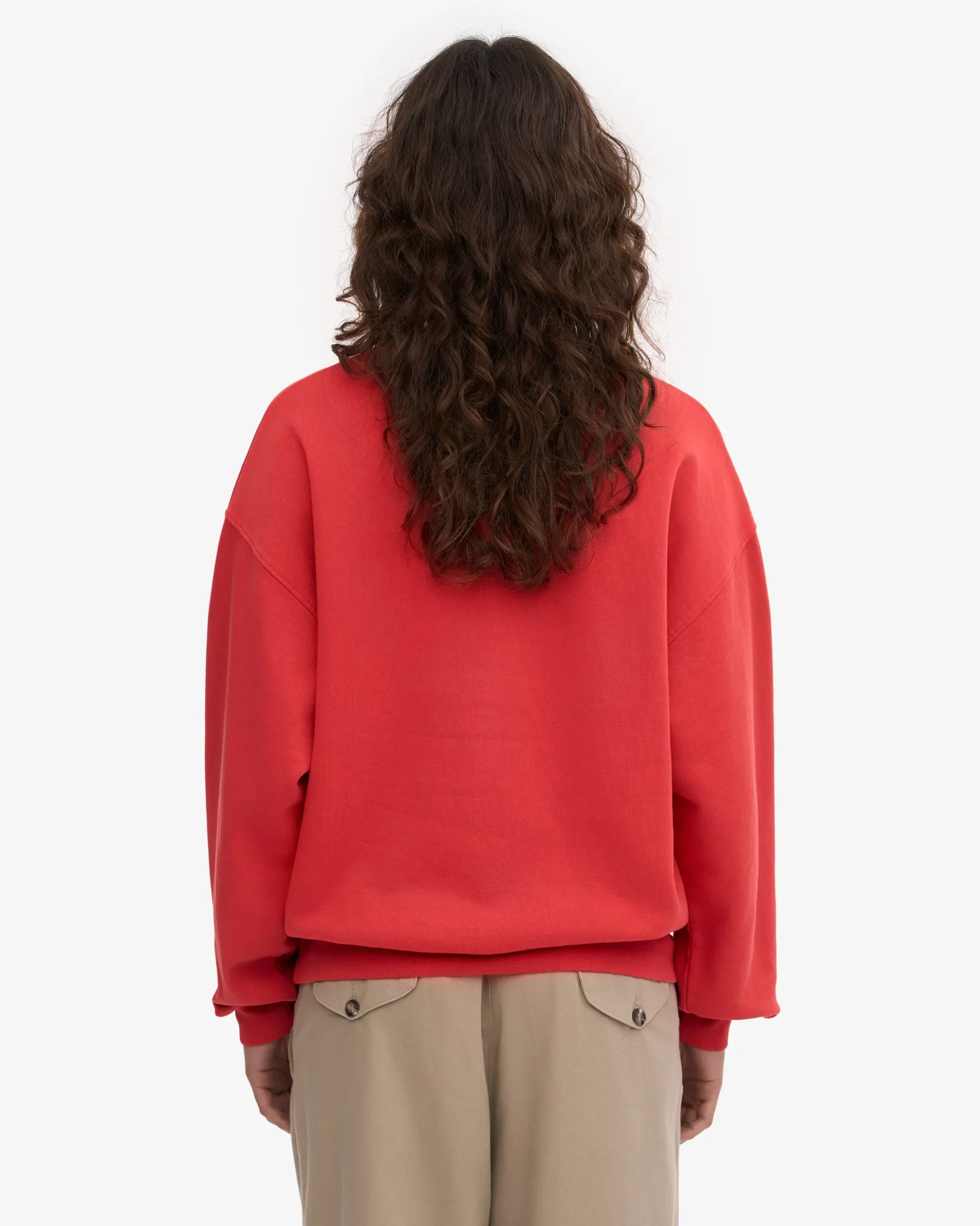 Organic Oversized Crew - Red Tangerine