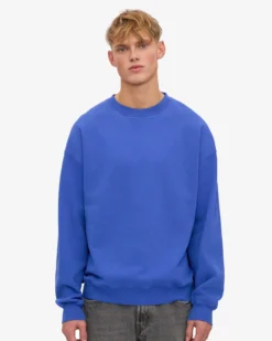 Organic Oversized Crew - Sapphire Blue
