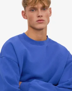 Organic Oversized Crew - Sapphire Blue