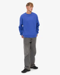 Organic Oversized Crew - Sapphire Blue
