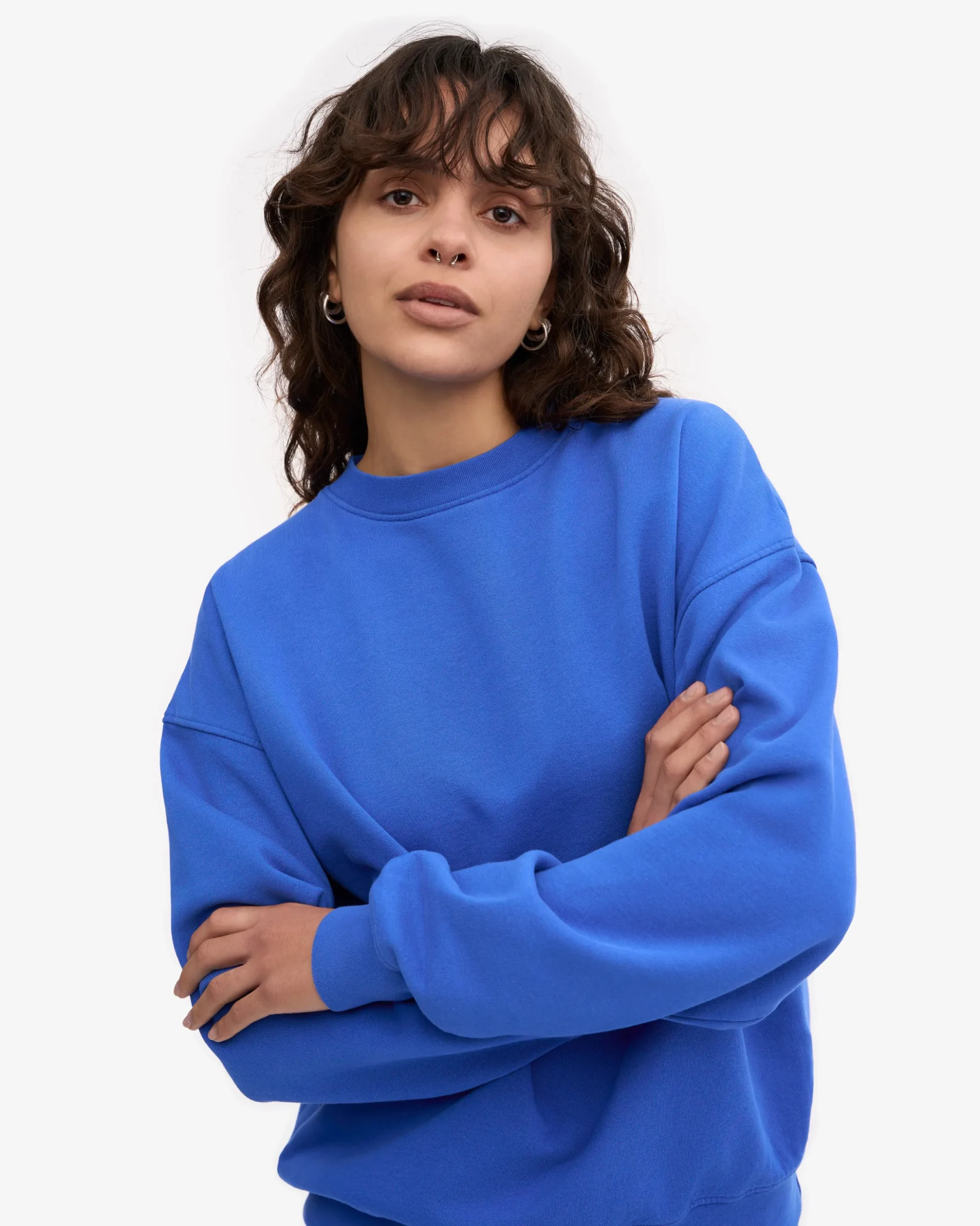 Organic Oversized Crew - Sapphire Blue