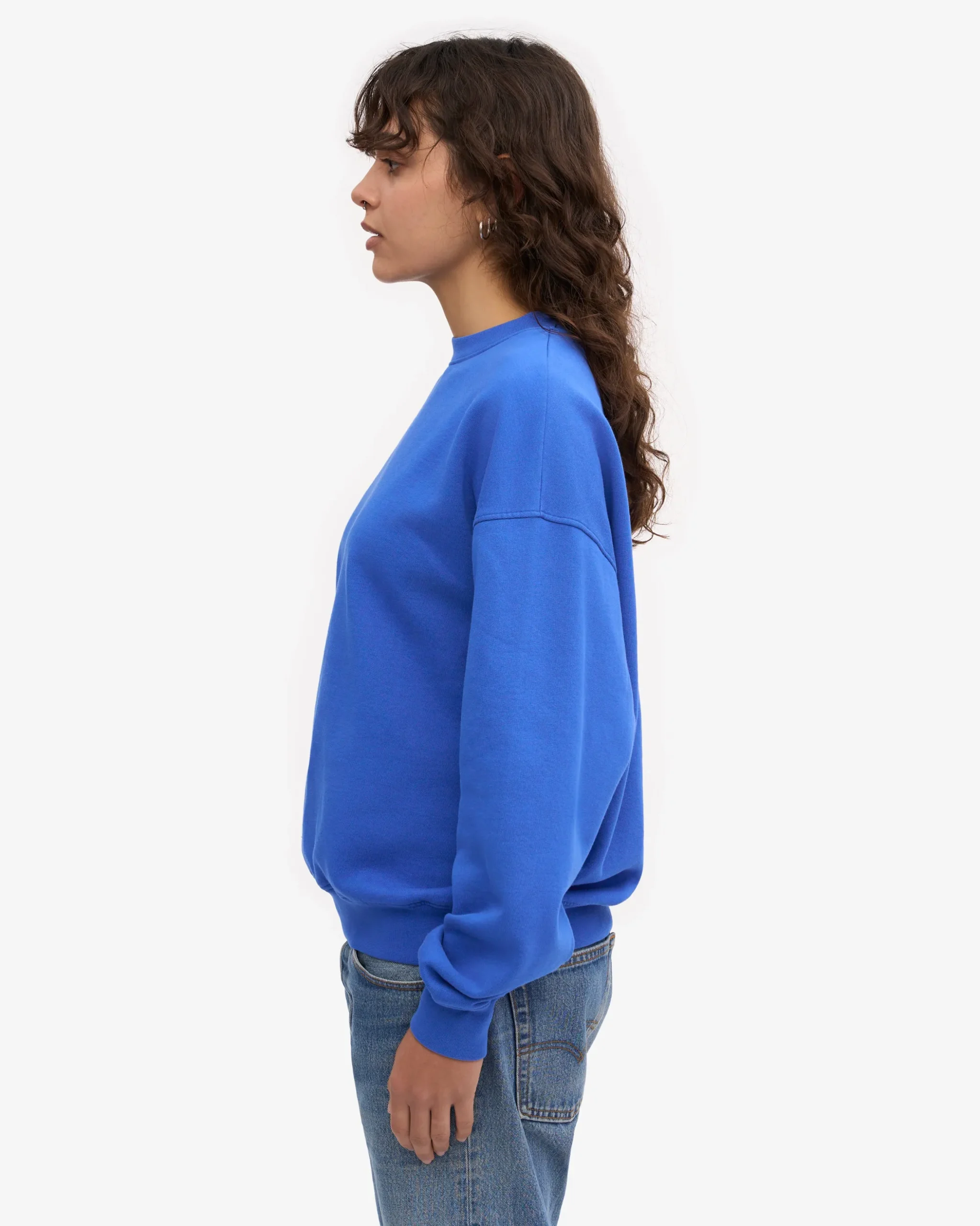 Organic Oversized Crew - Sapphire Blue