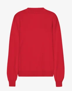 Organic Oversized Crew - Scarlet Red