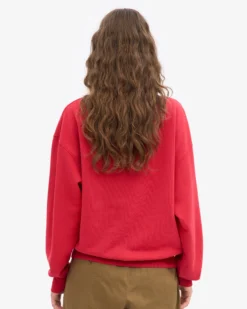 Organic Oversized Crew - Scarlet Red