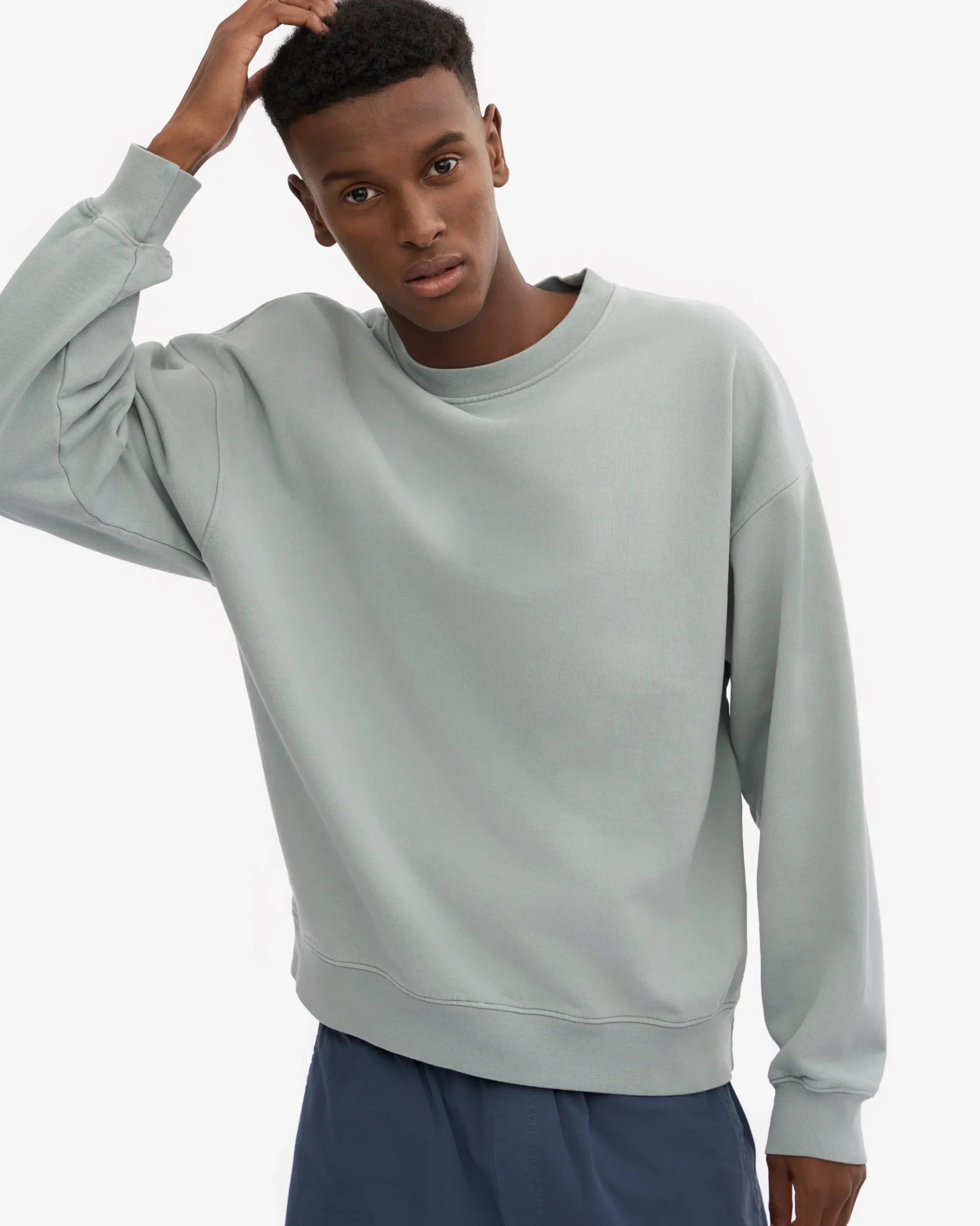 Organic Oversized Crew - Steel Blue