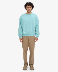 Organic Oversized Crew - Teal Blue