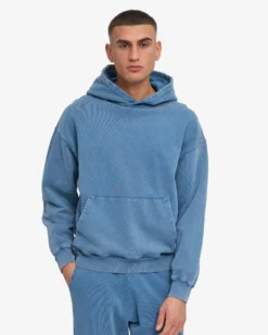 Organic Oversized Hood - Faded Indigo
