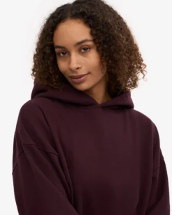 Organic Oversized Hood - Oxblood Red