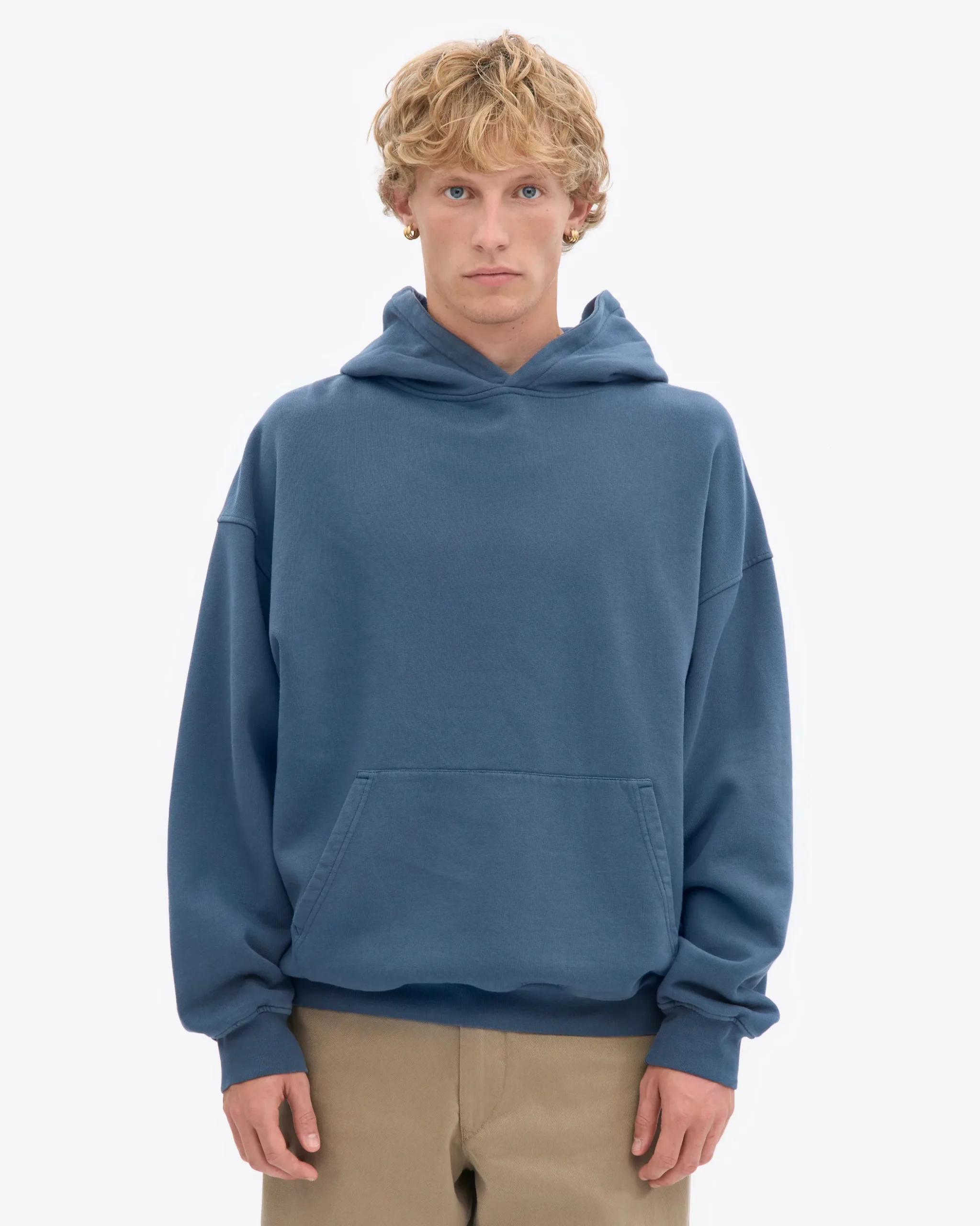 Organic Oversized Hood - Petrol Blue