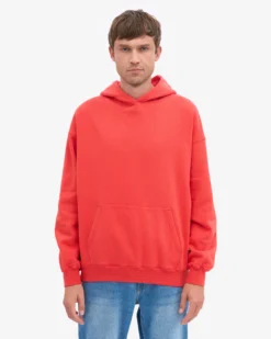 Organic Oversized Hood - Red Tangerine
