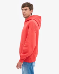 Organic Oversized Hood - Red Tangerine