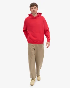 Organic Oversized Hood - Scarlet Red