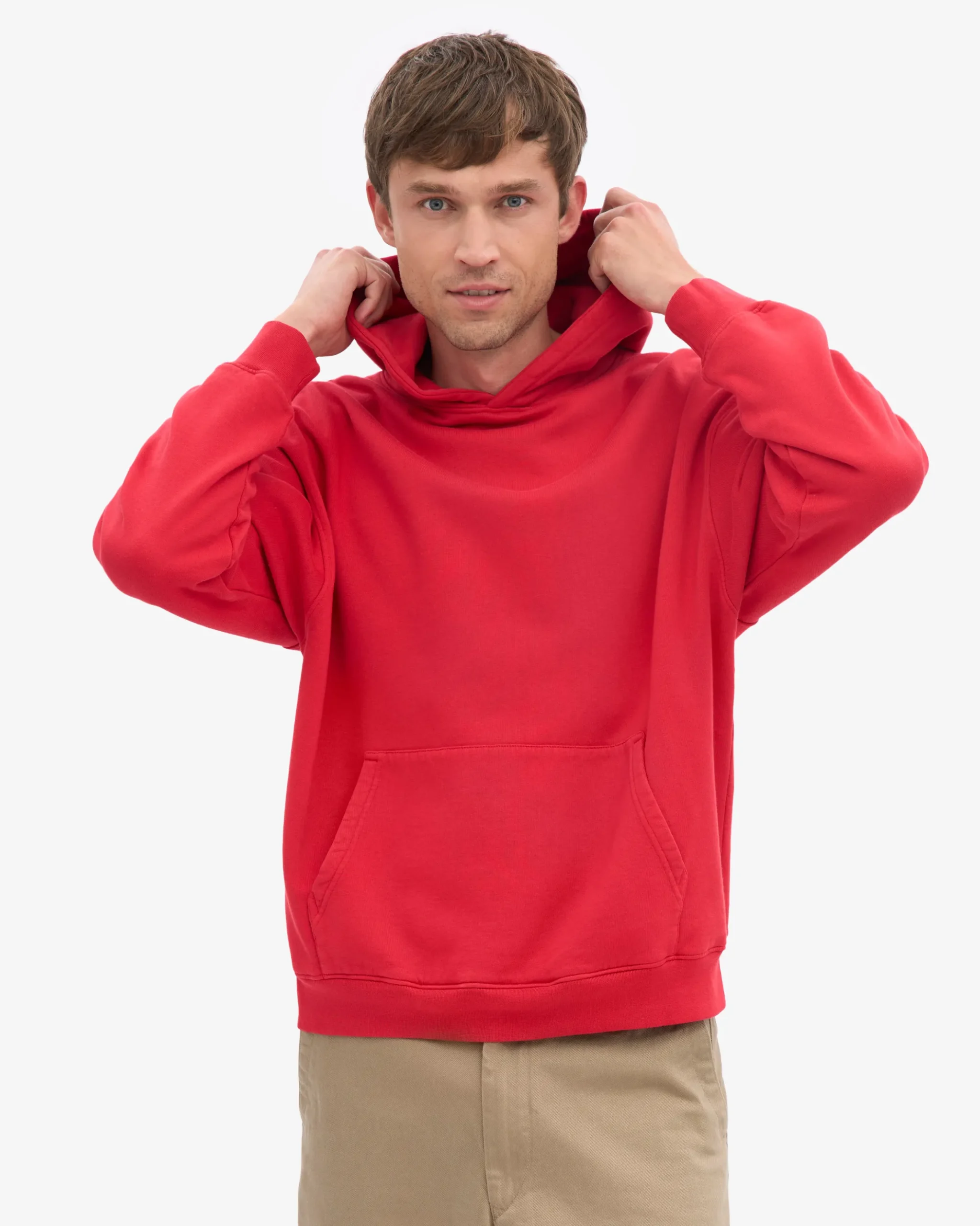 Organic Oversized Hood - Scarlet Red