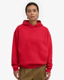 Organic Oversized Hood - Scarlet Red