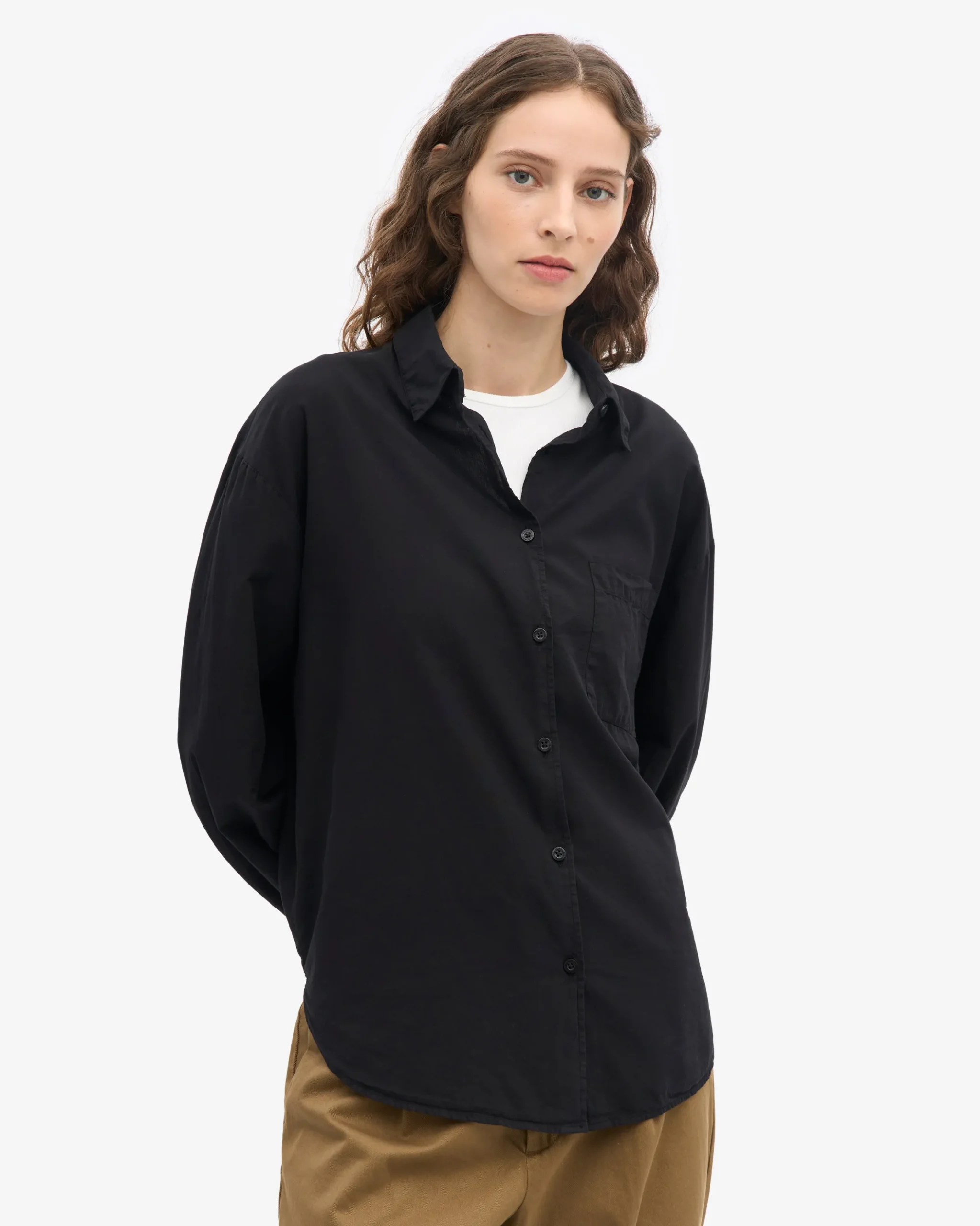 Organic Oversized Shirt - Deep Black