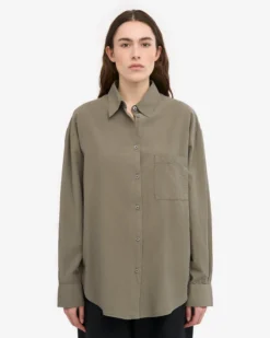 Organic Oversized Shirt - Dusty Olive