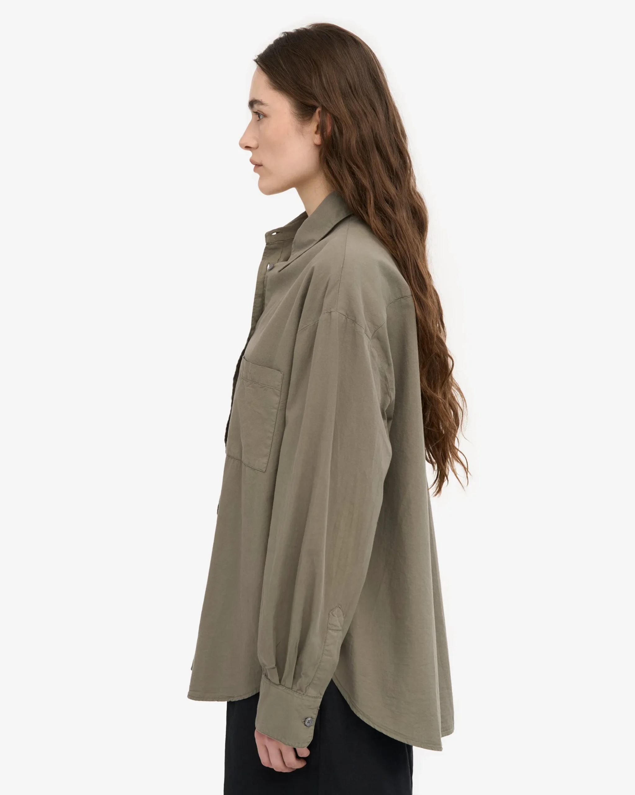 Organic Oversized Shirt - Dusty Olive