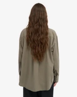 Organic Oversized Shirt - Dusty Olive
