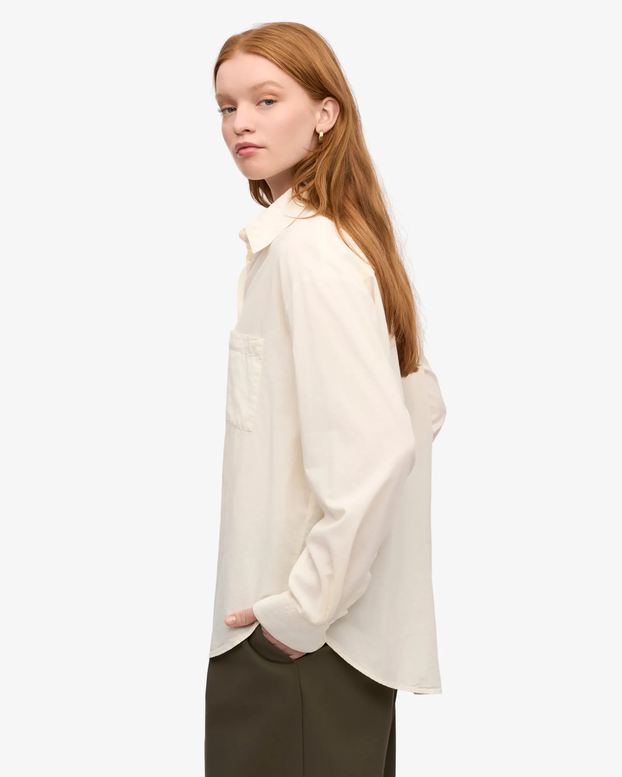 Organic Oversized Shirt - Ivory White